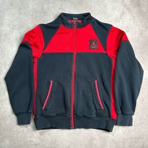 Jordan Flight Mens Track Jacket Black Red Full Zip Fleece 507982-016 Small